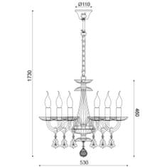 ACA ACA Lighting Crystal závesné svietidlo BLK80386PCMG