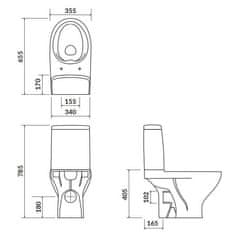 CERSANIT Moduo WC kombi zadný odpad+ WC sedátko Slim K116-001 - Cersanit