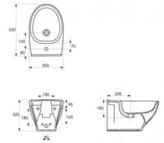 CERSANIT Moduo bidet závesný s otvorom na batériu K116-026 - Cersanit