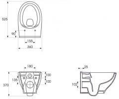 CERSANIT Moduo WC misa CleanOn závesná so sedadlom Wrap slim soft-close biela K701-262 - Cersanit