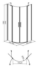 CERSANIT Moduo sprchovací kút štvrťkruh 90x90x195 R55 číre S162-010 - Cersanit