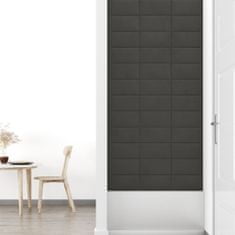 Vidaxl Nástenné panely 12 ks tmavosivé 30x15 cm zamat 0,54 m²