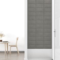 Vidaxl Nástenné panely 12 ks bledosivé 30x15 cm zamat 0,54 m²