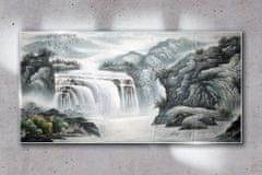 COLORAY.SK Skleneny obraz Horská rieka vodopád kríky 120x60 cm