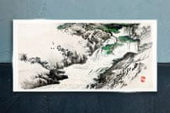 COLORAY.SK Sklenený obraz Vodopád strom vlny 140x70 cm
