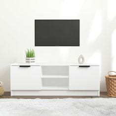 Vidaxl TV stolík biely 102x35x36,5 cm spracované drevo