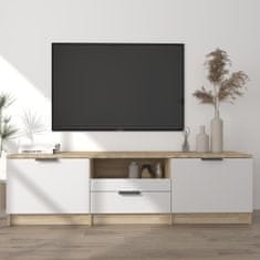 Vidaxl TV stolík biely a sonoma 140x35x40 cm spracované drevo