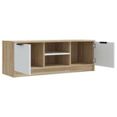 Vidaxl TV stolík biely a sonoma 102x35x36,5 cm spracované drevo