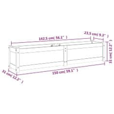 Vidaxl Vyvýšený záhradný záhon 150x31x31 cm borovicový masív