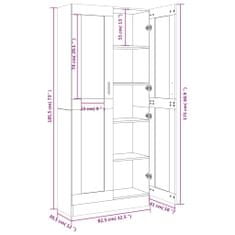 Petromila vidaXL Vitrína sivý dub sonoma 82,5x30,5x185,5 cm spracované drevo