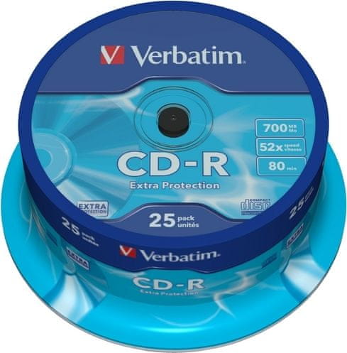 VERBATIM CD-R80 700MB/ 52x/ Extra Protection/ 25pack/ spindle