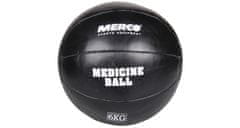 Merco Black Leather kožená medicinbalová lopta, 5 kg
