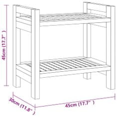 Vidaxl Lavica do sprchy 45x30x45 cm teakový masív