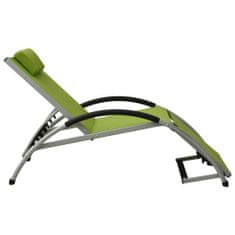 Vidaxl 310532 Sun Lounger with Pillow Textilene Green