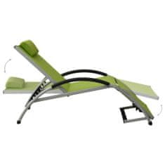 Vidaxl 310532 Sun Lounger with Pillow Textilene Green