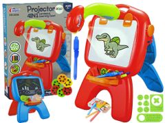 Lean-toys Obojstranná tabuľa Chalkboard Writers Standing Projector Pictures Red