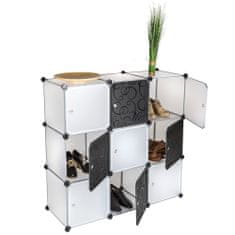 tectake Variabilný regálový systém 9 boxov s dvierkami 112x37x112cm - biela