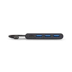 Port Designs PORT CONNECT USB-C HUB, 3x USB 3.0 + 1x USB-C, čierny