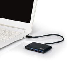 Port Designs PORT CONNECT USB-C HUB, 3x USB 3.0 + 1x USB-C, čierny