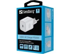Sandberg USB-C AC Charger PD20W, biela