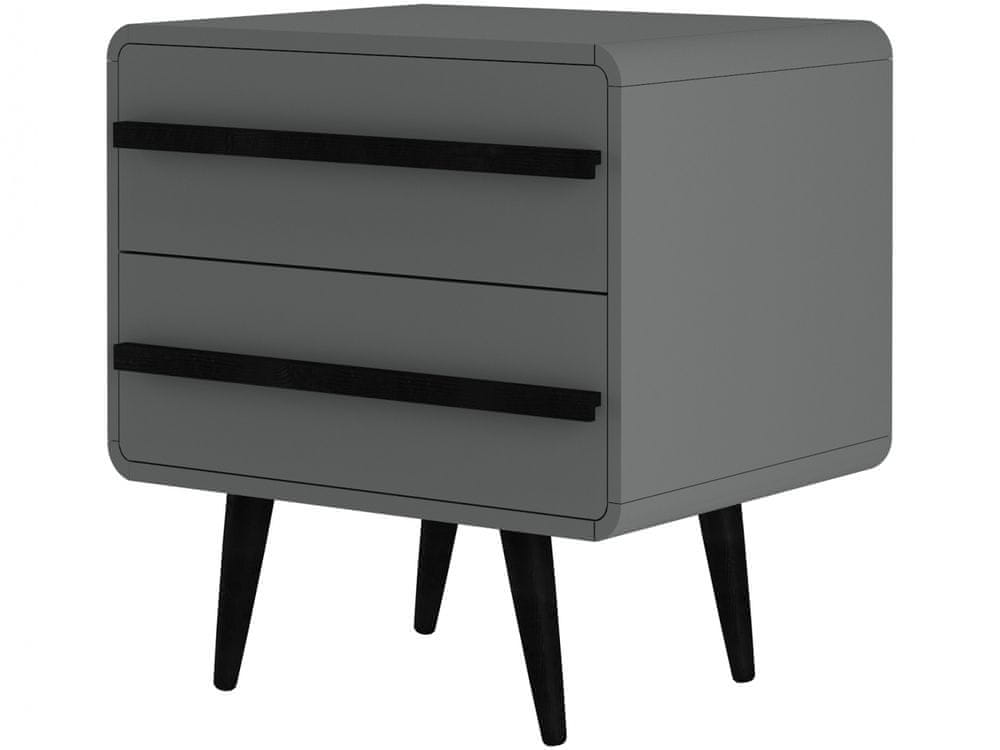 Danish Style Nočný stolík Chantal, 54 cm, šedá / čierna
