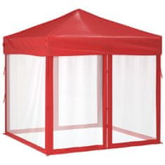 Petromila vidaXL Skladací párty stan s bočnými stenami červený 2x2 m