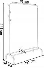 Pronett  XJ3873 Stojan na odevy čierna