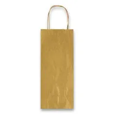 Darčeková taška Allegra 140 x 85 x 390 mm, na fľašu zlatá, fľaša