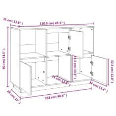 Petromila vidaXL Komoda čierna 110,5x35x80 cm borovicový masív