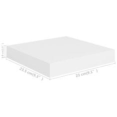 Vidaxl Plávajúce nástenné police 4 ks, biele 23x23,5x3,8 cm, MDF