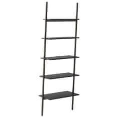 Vidaxl 5-poschodová rebríková polica čierna 64x34x185,5 cm