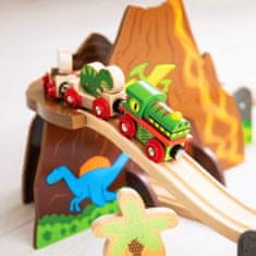 Bigjigs Rail Drevená vláčikodráha dinosaury