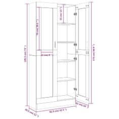 Petromila vidaXL Vitrína dymový dub 82,5x30,5x185,5 cm spracované drevo