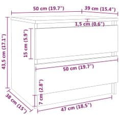 Petromila vidaXL Nočné stolíky 2 ks údený dub 50x39x43,5 cm spracované drevo