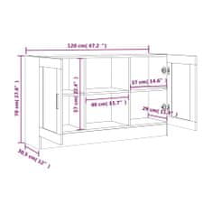 Petromila vidaXL Komoda sivý dub sonoma 120x30,5x70 cm spracované drevo