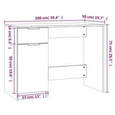 Vidaxl Stôl sivý dub sonoma 100x50x75 cm spracované drevo