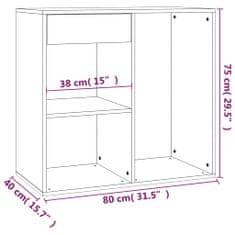 Petromila vidaXL Kozmetická skrinka, betónovo sivá 80x40x75 cm, kompozitné drevo