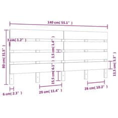 Vidaxl Čelo postele 140x3x80 cm masívna borovica