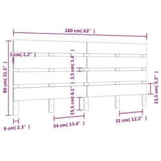 Vidaxl Čelo postele biele 160x3x80 cm masívna borovica