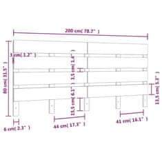 Vidaxl Čelo postele biele 200x3x80 cm masívna borovica