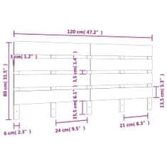 Vidaxl Čelo postele biele 120x3x80 cm masívna borovica