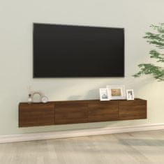 Vidaxl Nástenné TV stolíky 2ks hnedý dub 100x30x30cm spracované drevo