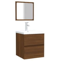 Vidaxl vidXL Kúpeľňová skrinka so zrkadlom hnedý dub spracované drevo