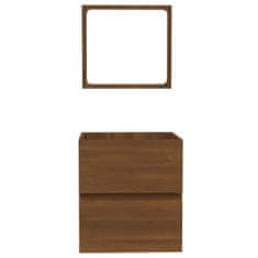 Vidaxl vidXL Kúpeľňová skrinka so zrkadlom hnedý dub spracované drevo