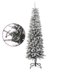 Vidaxl Zasnežený umelý úzky vianočný stromček 180 cm PVC a PE