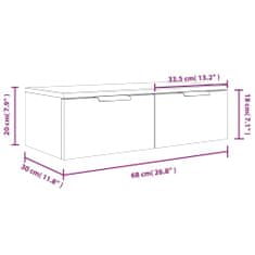 Vidaxl Nástenná skrinka hnedý dub 68x30x20 cm spracované drevo