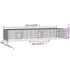 Petromila vidaXL 3-panelová klietka pre králiky 325x109x54 cm pozinkované železo