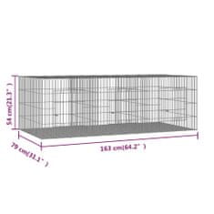 Petromila vidaXL 3-panelová klietka pre králiky 163x79x54 cm pozinkované železo