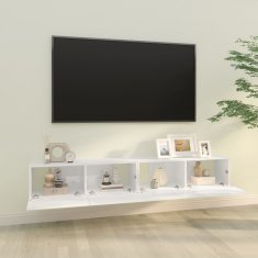 Vidaxl Nástenné TV skrinky 2 ks lesklé biele 100x30x30cm sprac. drevo