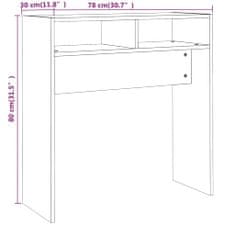 Vidaxl Konzolový stolík dymový dub 78x30x80 cm spracované drevo